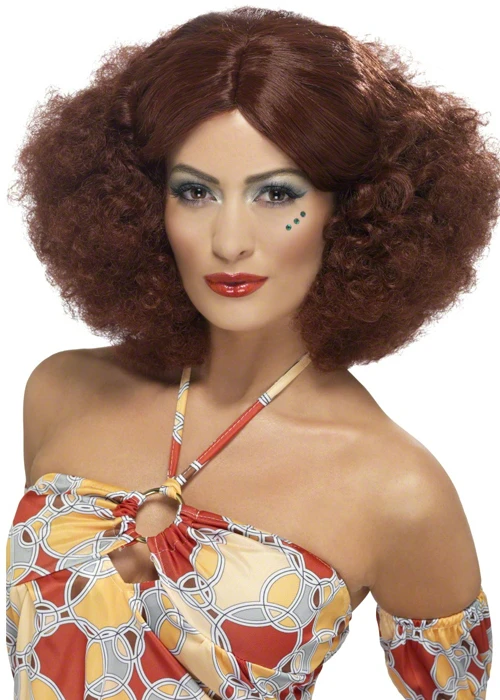 Ladies 70s Disco Auburn Afro Wig 3 Ladies 70s Disco Auburn Afro Wig