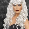 Ladies Gothic White Curly Siren Wig -Halloween Fans Shop ladies gothic white siren wig