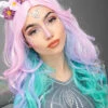 Womens Pastel Rainbow Unicorn Wig 1 Womens Pastel Rainbow Unicorn Wig -Halloween Fans Shop ladies pastel unicorn wig