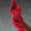 Womens 1920s Short Red Satin Gloves 2 Womens 1920s Short Red Satin Gloves -Halloween Fans Shop ladies short red satin gloves 2b