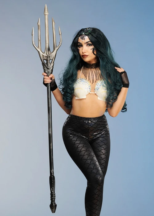 Large Dark Gothic Black Prop Mermaid Trident 3 Large Dark Gothic Black Prop Mermaid Trident