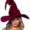 Womens Leg Avenue Burgundy Velvet Witch Hat 2 Womens Leg Avenue Burgundy Velvet Witch Hat -Halloween Fans Shop leg avenue burgundy witch hat a2903