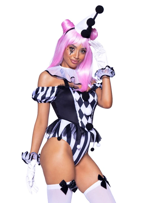 Leg Avenue Black And White French Clown Costume 7 Leg Avenue Black And White French Clown Costume - Image 5