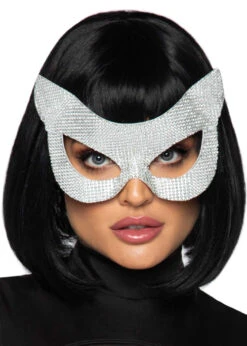 Womens Leg Avenue Rhinestone Cat Mask