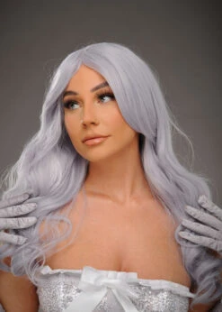 Womens Deluxe Festival Silver Lilac Long Wavy Wig 7 Womens Deluxe Festival Silver Lilac Long Wavy Wig -Halloween Fans Shop lilac silver festival wig 70289 02