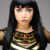 Womens Long Black Cleopatra Style Wig -Halloween Fans Shop long black cleopatra wig 42153