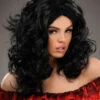 Womens Spanish Long Black Curly Flamenco Wig -Halloween Fans Shop long black spanish flamenco wig 42146