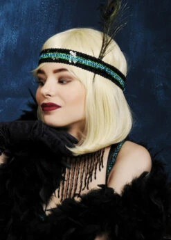 Ladies Deluxe 20s Blonde Bob Elise Wig -Halloween Fans Shop long blonde elise 1920s charleston wig 02