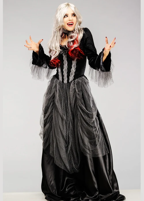 Womens Gothic Victorian Vampire Lady Costume 4 Womens Gothic Victorian Vampire Lady Costume - Image 2