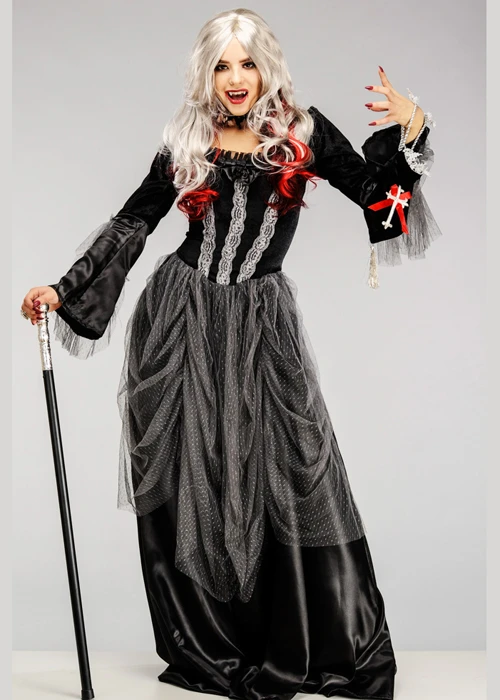 Womens Gothic Victorian Vampire Lady Costume 5 Womens Gothic Victorian Vampire Lady Costume - Image 3