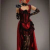 Womens Day Of The Dead Long Red Senorita Costume -Halloween Fans Shop long red day of the dead costume
