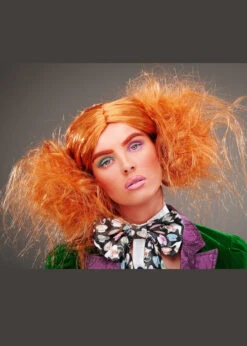 Womens Mad Hatter Style Crazy Ginger Backcombed Wig