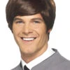 Mens 60s Brown Mod Wig 1 Mens 60s Brown Mod Wig -Halloween Fans Shop mens brown 60s mod wig