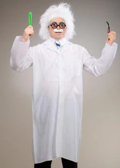 Adult Size Albert Einstein Scientist Costume With Wig