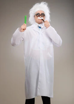 Adult Size Albert Einstein Scientist Costume With Wig -Halloween Fans Shop mens einstein scientist costume 02