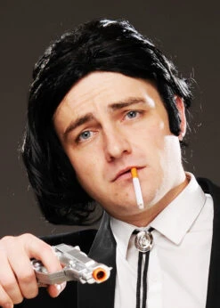 Mens Pulp Fiction Vincent Style Black Wig -Halloween Fans Shop mens pulp fiction john travolta wig 02