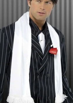 20s Gangster Fancy Dress White Scarf
