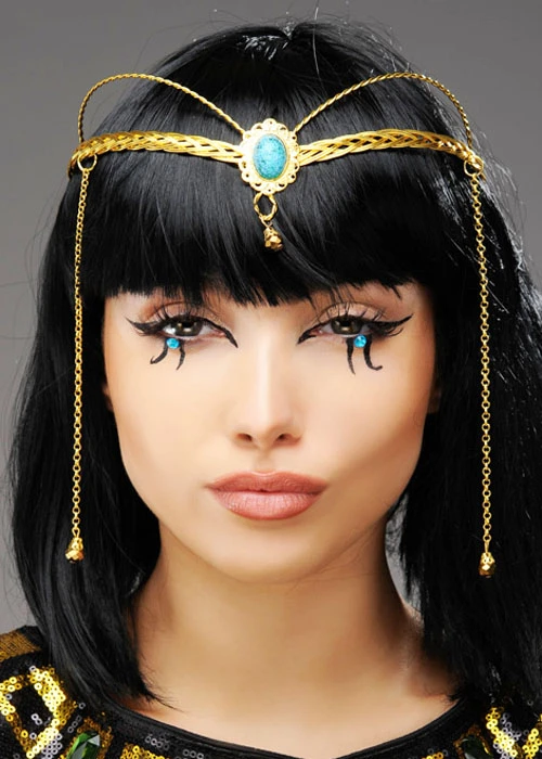 Cleopatra Style Gold Crown Headpiece With Jewel 3 Cleopatra Style Gold Crown Headpiece With Jewel
