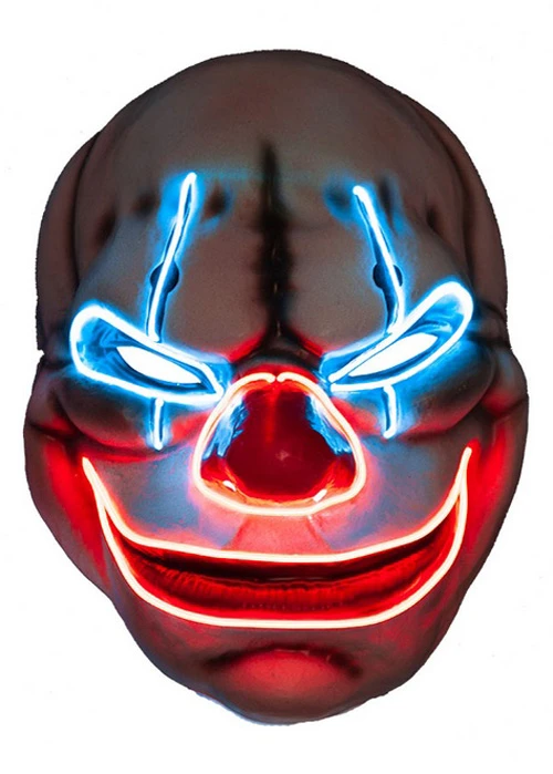 Halloween Light Up LED Scary Clown Face Mask 3 Halloween Light Up LED Scary Clown Face Mask