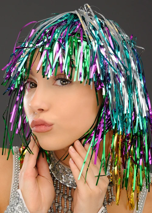 Multi-Coloured Tinsel Wig 3 Multi-Coloured Tinsel Wig