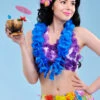 Neon Blue Hawaiian Flower Garland