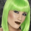 Ladies Green Gothic Blunt Bob Wig 1 Ladies Green Gothic Blunt Bob Wig -Halloween Fans Shop neon green gothic blunt bob wig