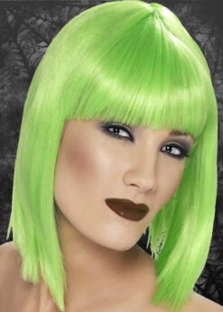 Ladies Green Gothic Blunt Bob Wig