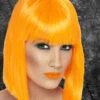 Ladies Orange Gothic Blunt Bob Wig -Halloween Fans Shop neon orange gothic blunt bob wig