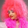Bright Pink Backcombed Pantomime Dame Wig