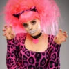 Womens Backcombed Neon Pink Cheshire Cat Wig 2 Womens Backcombed Neon Pink Cheshire Cat Wig -Halloween Fans Shop neon pink cheshire cat wig
