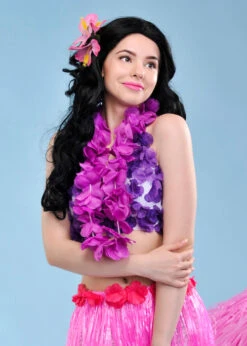 Neon Purple Hawaiian Flower Garland