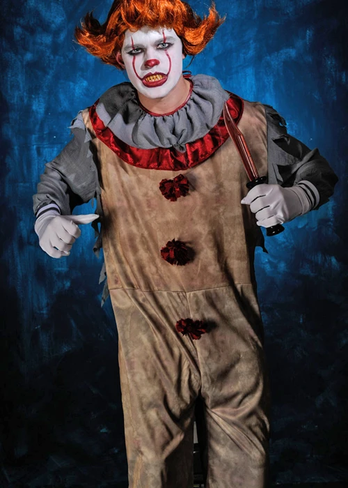 Mens New Style It Clown Pennywise Style Clown Costume 3 Mens New Style It Clown Pennywise Style Clown Costume