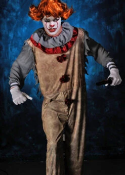 Mens New Style It Clown Pennywise Style Clown Costume 7 Mens New Style It Clown Pennywise Style Clown Costume -Halloween Fans Shop new it clown mens jumpsuit 02