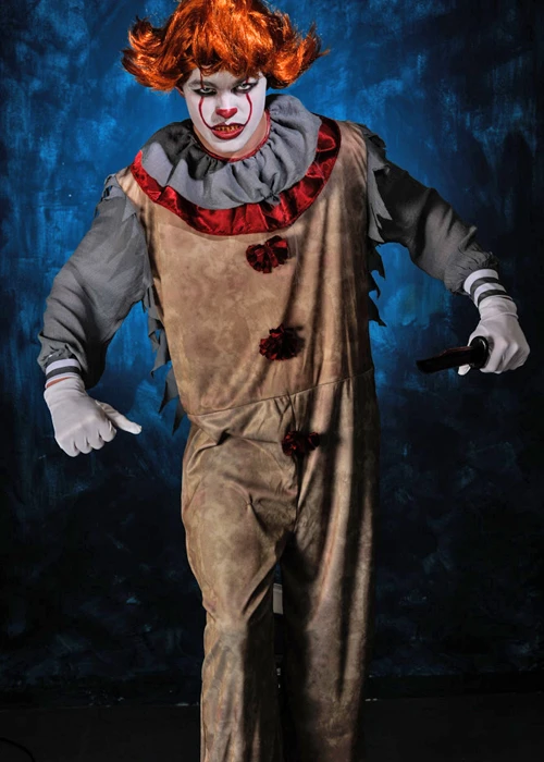 Mens New Style It Clown Pennywise Style Clown Costume 5 Mens New Style It Clown Pennywise Style Clown Costume - Image 3