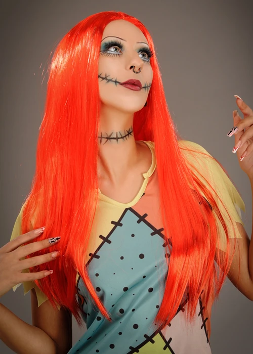 Nightmare Before Christmas Long Red Sally Wig 4 Nightmare Before Christmas Long Red Sally Wig - Image 2