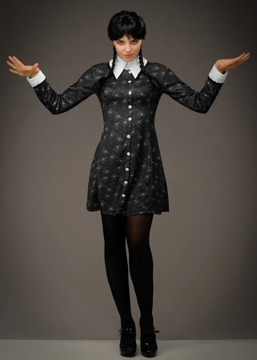 Womens The Addams Family Wednesday Costume 3 Womens The Addams Family Wednesday Costume