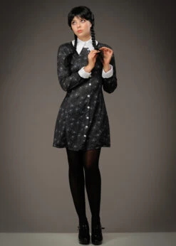 Womens The Addams Family Wednesday Costume 8 Womens The Addams Family Wednesday Costume -Halloween Fans Shop official wednesday addams costume 702528 02