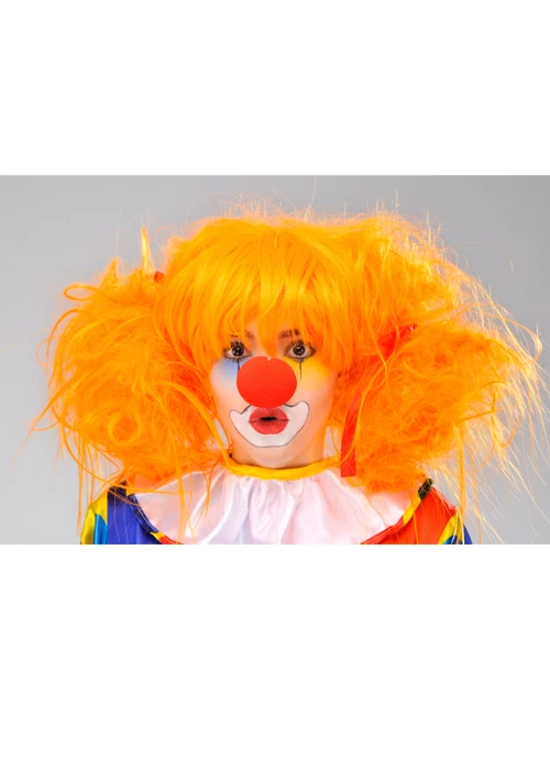 Womens Bright Orange Clown Wig 4 Womens Bright Orange Clown Wig - Image 2