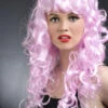 Pantomime Dame Baby Pink Curly Siren Wig 1 Pantomime Dame Baby Pink Curly Siren Wig -Halloween Fans Shop pantomine dame baby pink curly siren wig