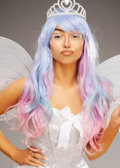 Womens Deluxe Pastel Rainbow Fairy Princess Wig