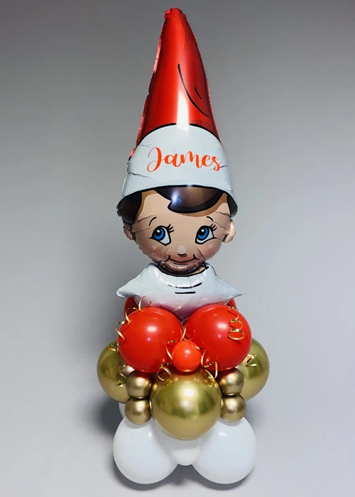 Personalised Christmas Elf On The Shelf Inflated Balloon Stack 3 Personalised Christmas Elf On The Shelf Inflated Balloon Stack