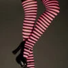 Witch Neon Pink Striped Stockings 1 Witch Neon Pink Striped Stockings -Halloween Fans Shop pink striped witch stockings
