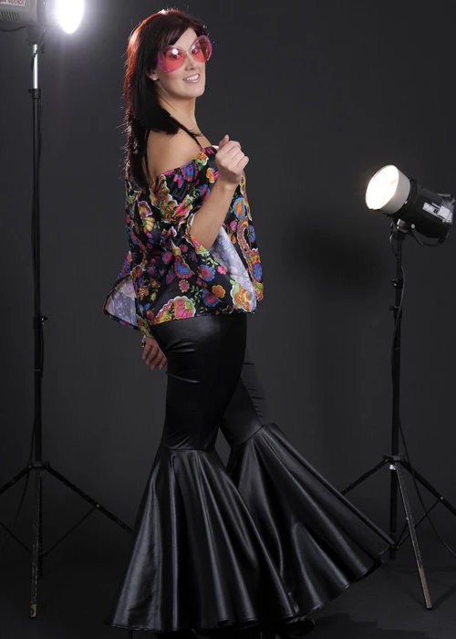 Womens Plus Size 1970s Black Hippy Girl Costume 6 Womens Plus Size 1970s Black Hippy Girl Costume - Image 4