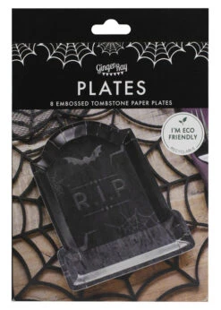 Halloween Gothic Tombstone Paper Plates Pack 8 -Halloween Fans Shop poi 125 rs 02