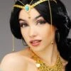 Princess Jasmine Style Gold Crown Headpiece With Jewel 2 Princess Jasmine Style Gold Crown Headpiece With Jewel -Halloween Fans Shop princess jasmine gold headpiece crown