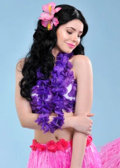 Hawaiian Purple Flower Island Lei Garland
