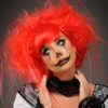 Womens Halloween Creepy Clown Red Backcombed Wig -Halloween Fans Shop red backcombed halloween clown wig ST713