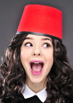 Adult Size Red Fez Fancy Dress Hat -Halloween Fans Shop red fez hat 04016 02