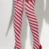 Ladies Christmas Red Candy Stripe Stockings -Halloween Fans Shop red striped candy cane stockings 33136