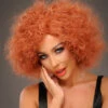 Rocky Horror Style Frizzy Ginger Magenta Wig 1 Rocky Horror Style Frizzy Ginger Magenta Wig -Halloween Fans Shop rock horror magenta wig ST7024 RH